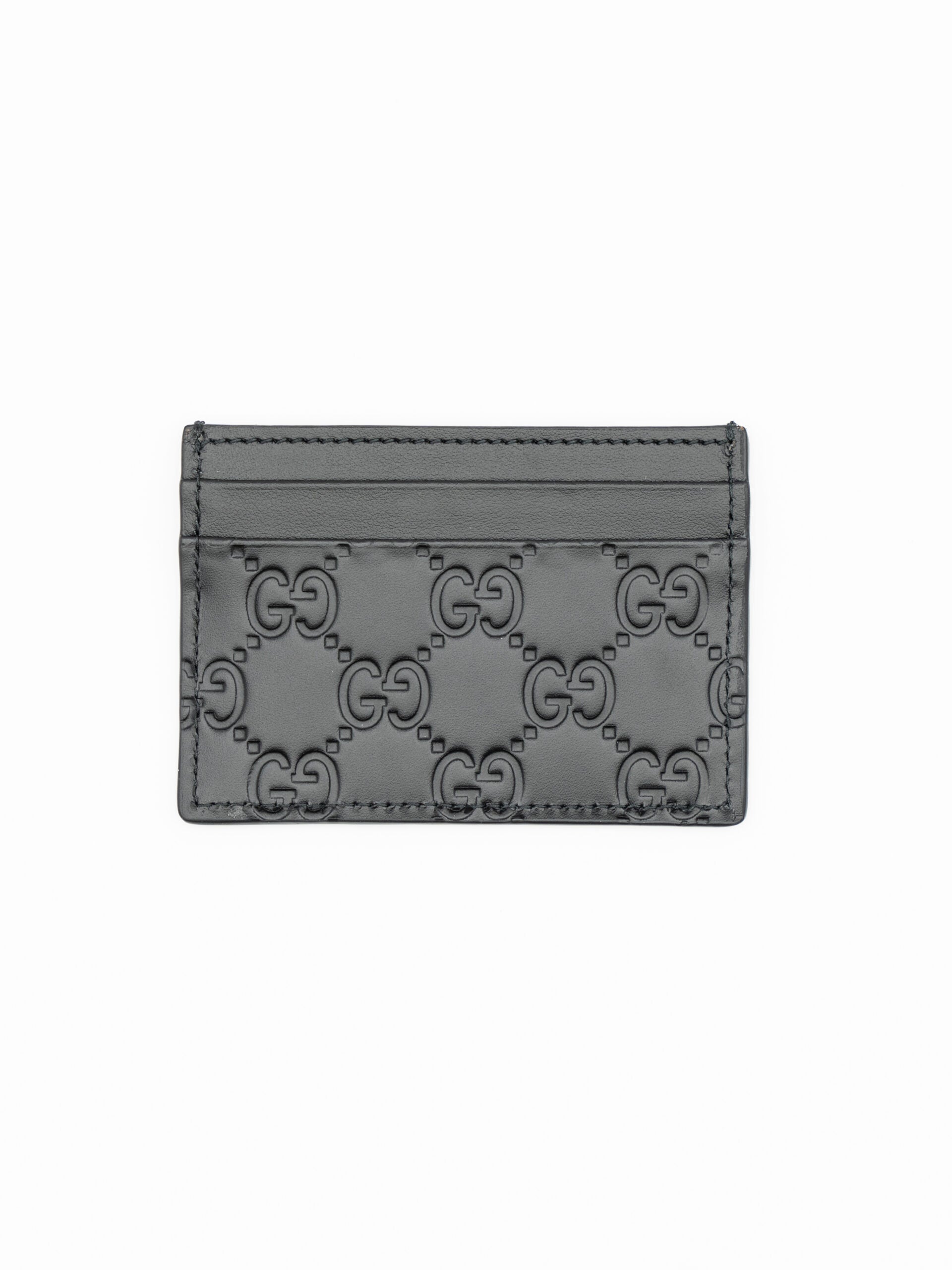 Gucci Portacarte GG con finiture in pelle e motivo all-over Black - View 1