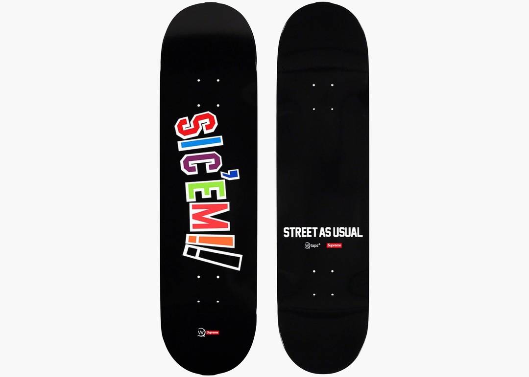 SUPREME WTAPS SIC'EM SKATEBOARD DECK BLACK - View 1