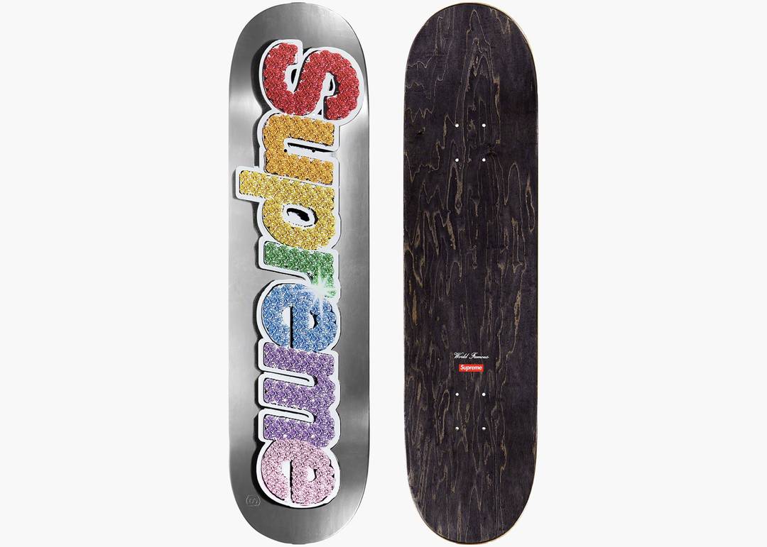 SUPREME BLING BOX LOGO SKATEBOARD DECK PLATINUM (SS22) - View 1