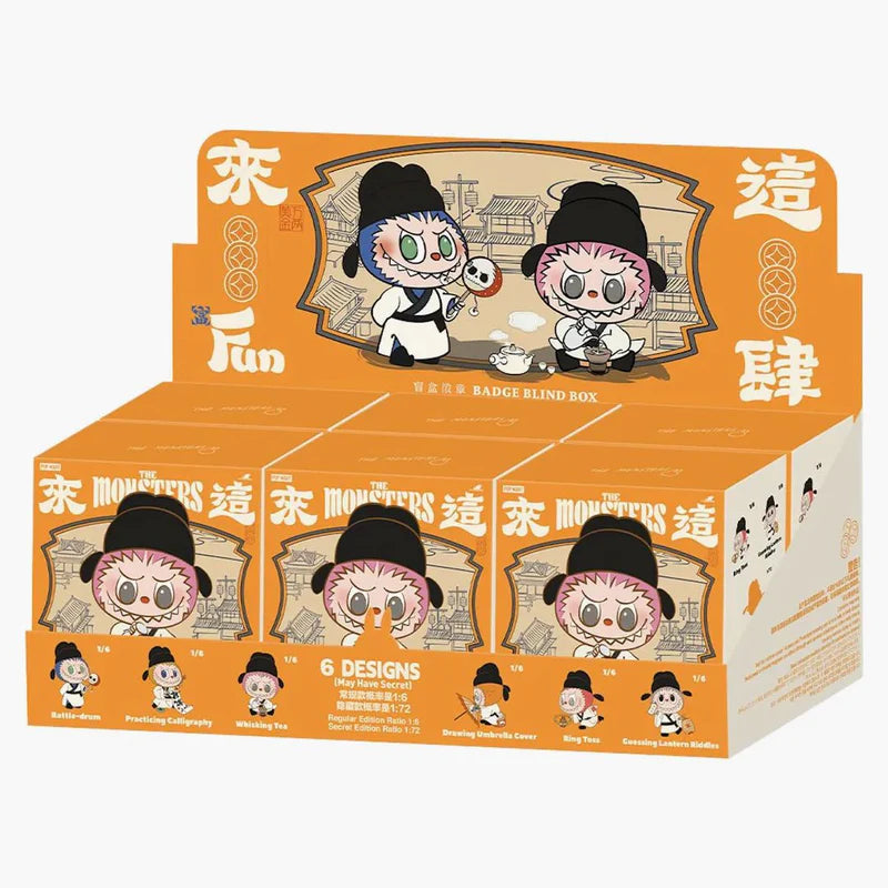 POP MART LABUBU THE MONSTERS LET'S HAVE FUN TOGETHER SERIES BADGE SEALED CASE (6 BLIND BOX) - View 1