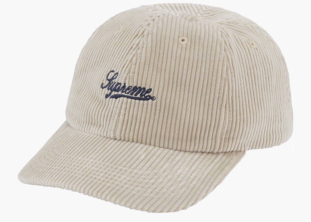 SUPREME SCRIPT CORDUROY 6-PANEL WHITE - View 1