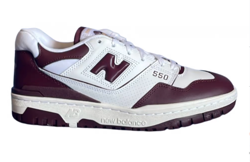 New Balance 550 Bordeuax White - View 1