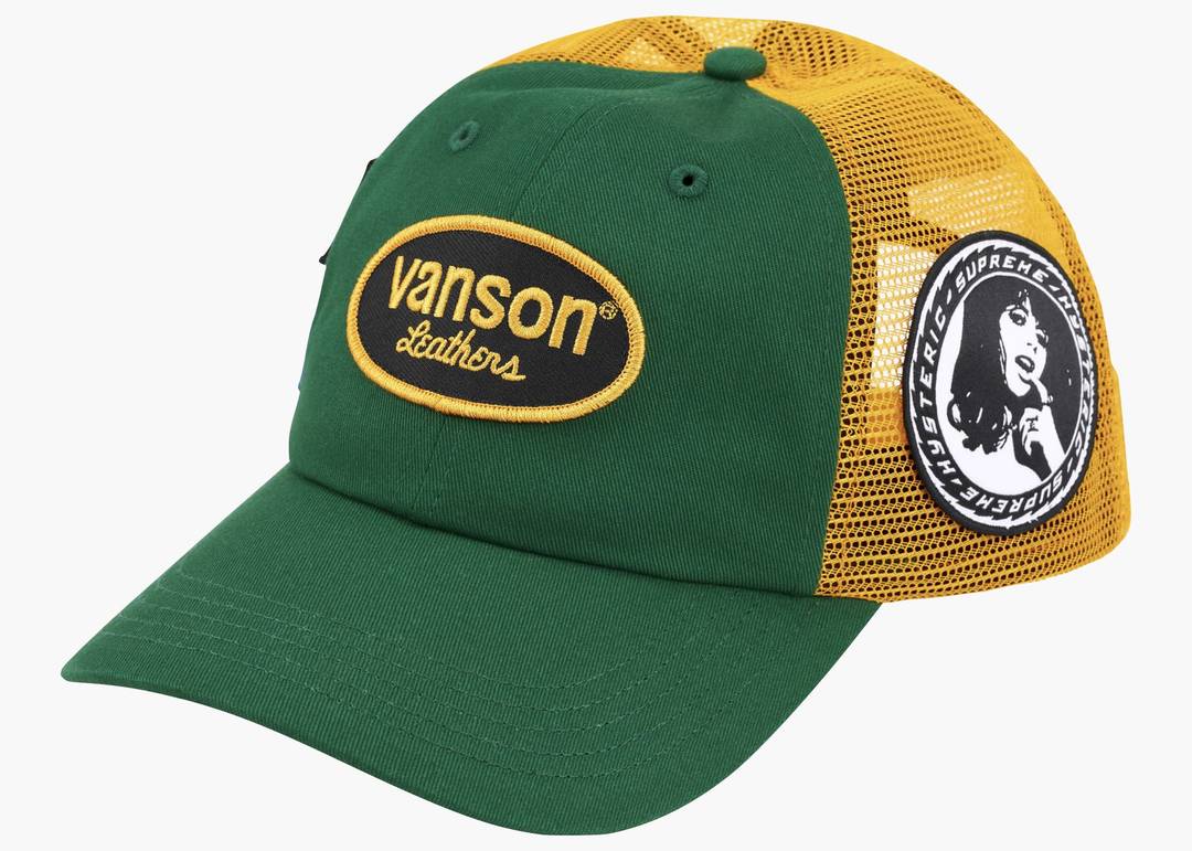 SUPREME HYSTERIC GLAMOUR VANSON LEATHER MESH BACK 6-PANEL GREEN - View 1