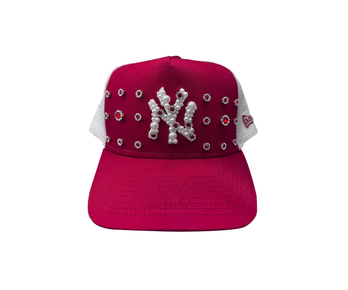 New Era 1/1 Custom Trucker Clean Yankees Red - View 1