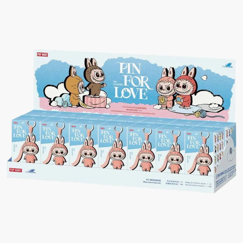 POP MART LABUBU THE MONSTERS PIN FOR LOVE SERIES VINYL PLUSH PENDANT (N-Z) SEALED CASE (14 BLIND BOX) - View 1