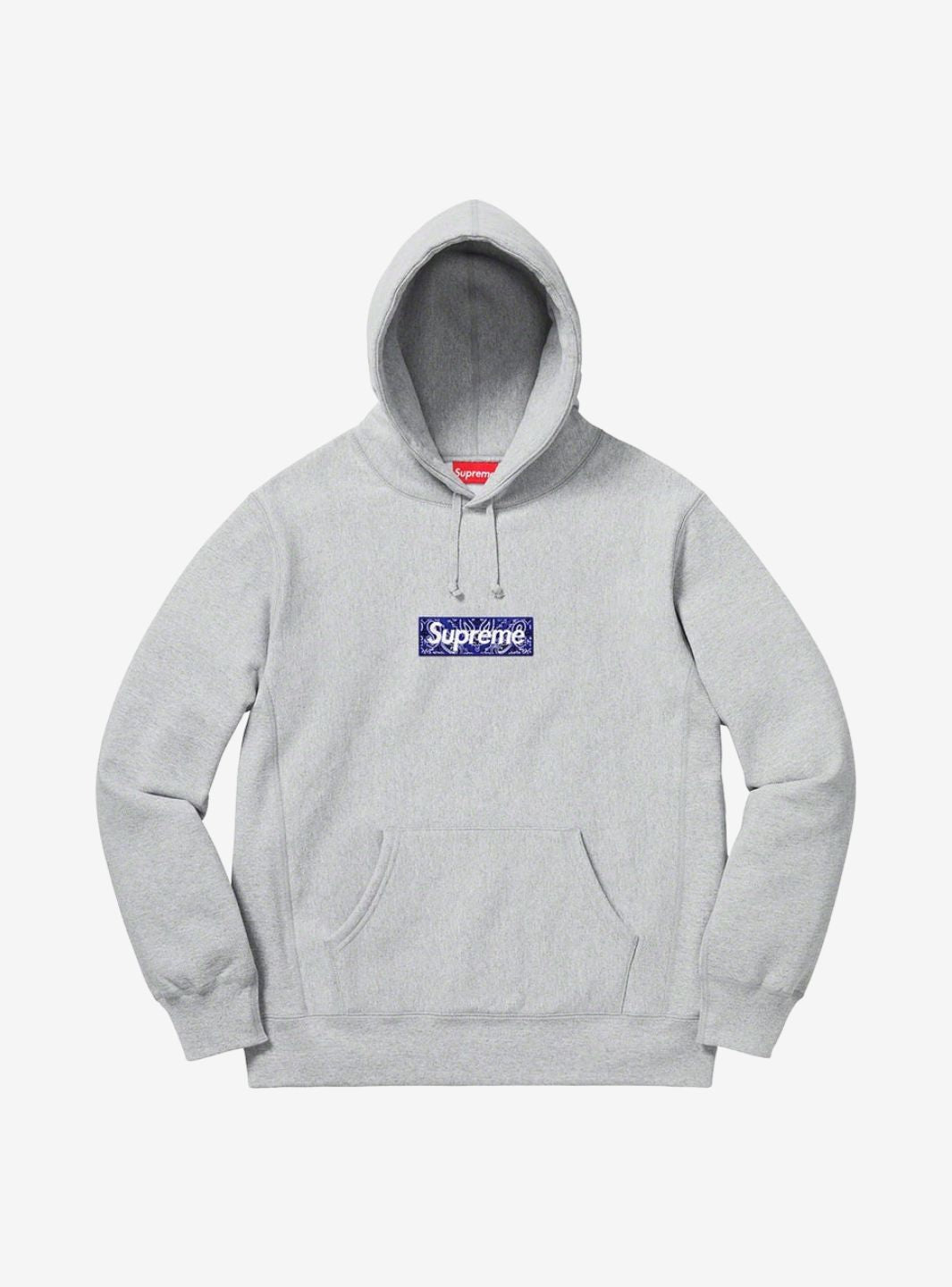 SUPREME BANDANA BOX LOGO HOODED SWEATSHIRT HEATHER GREY - View 1