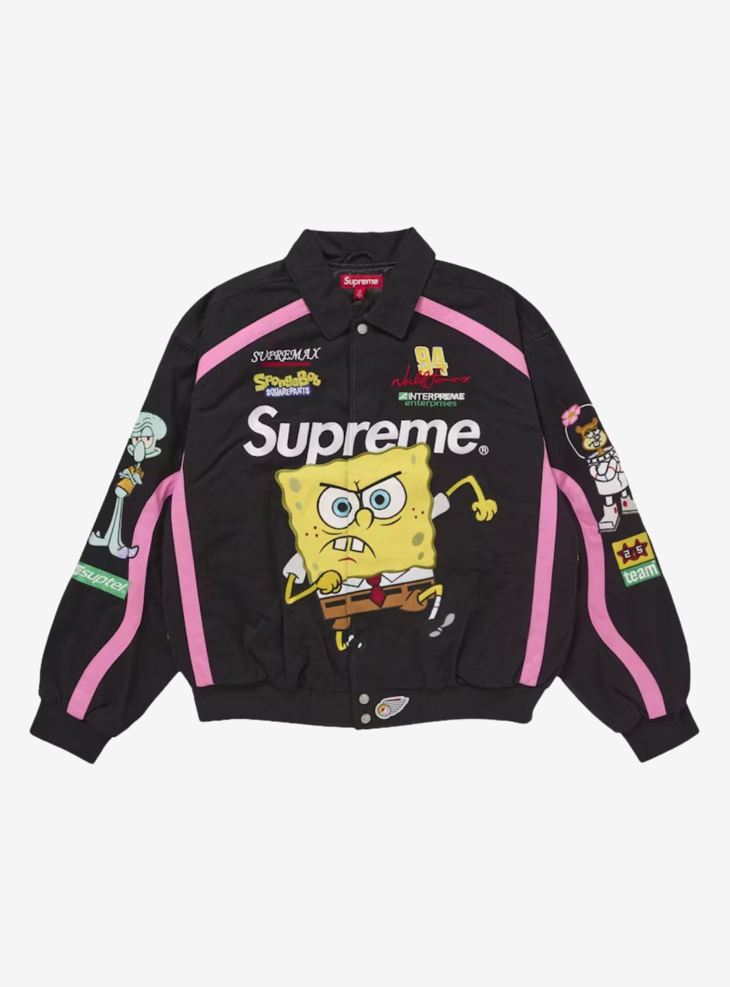 SUPREME SPONGEBOB SQUAREPANTS JEFF HAMILTON RACING JACKET BLACK - View 1