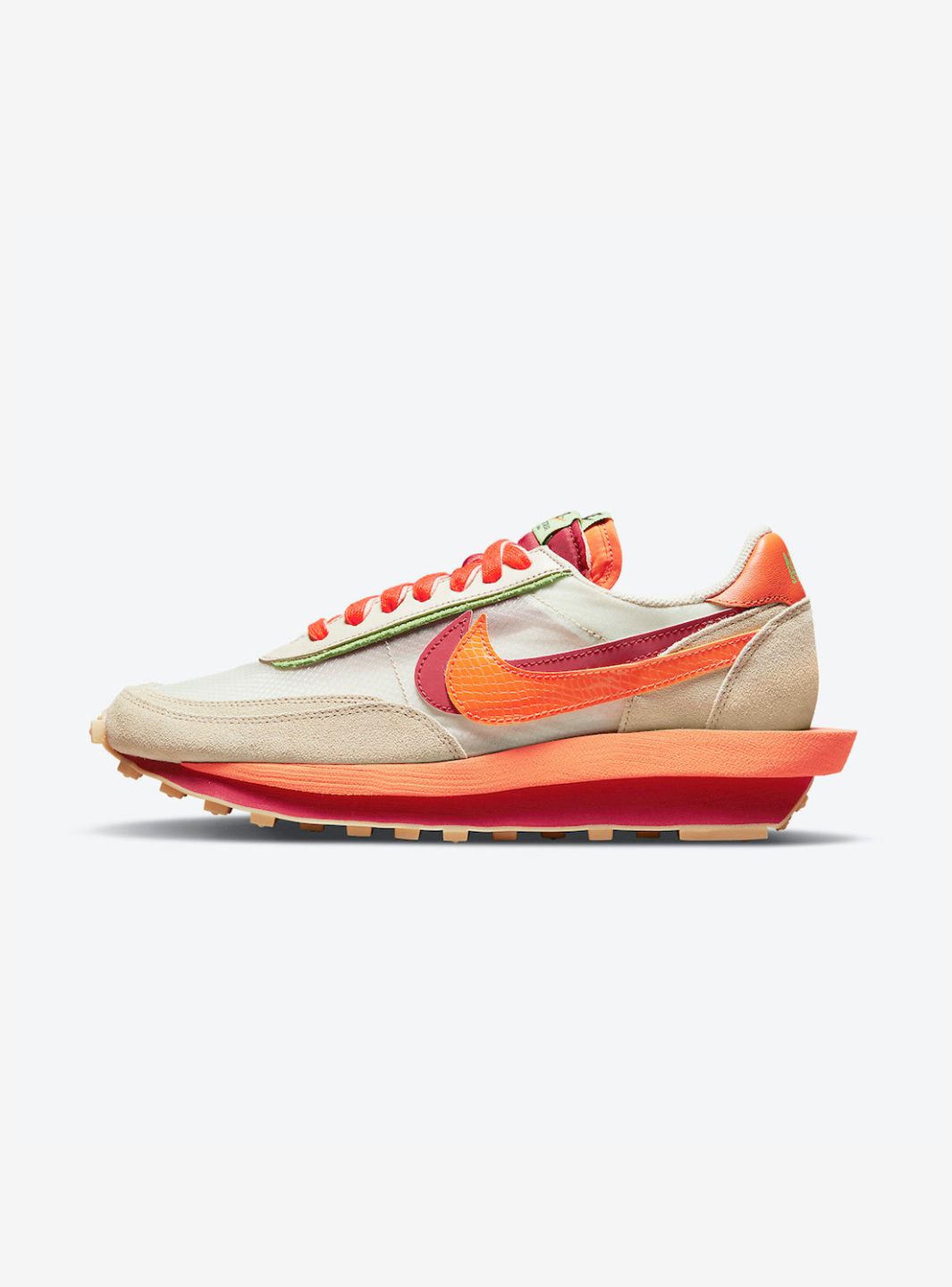 NIKE LD WAFFLE SACAI CLOT KISS OF DEATH NET ORANGE BLAZE - View 1