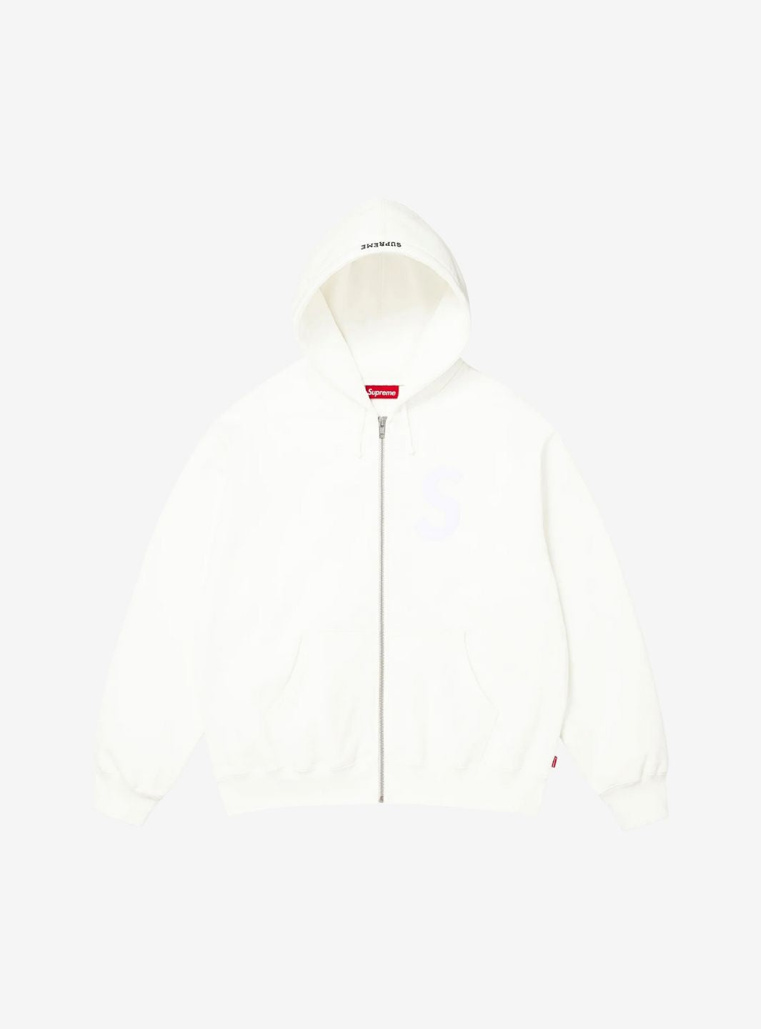 SUPREME S LOGO ZIP UP HOODED SWEATSHIRT WHITE (FW25) - View 1