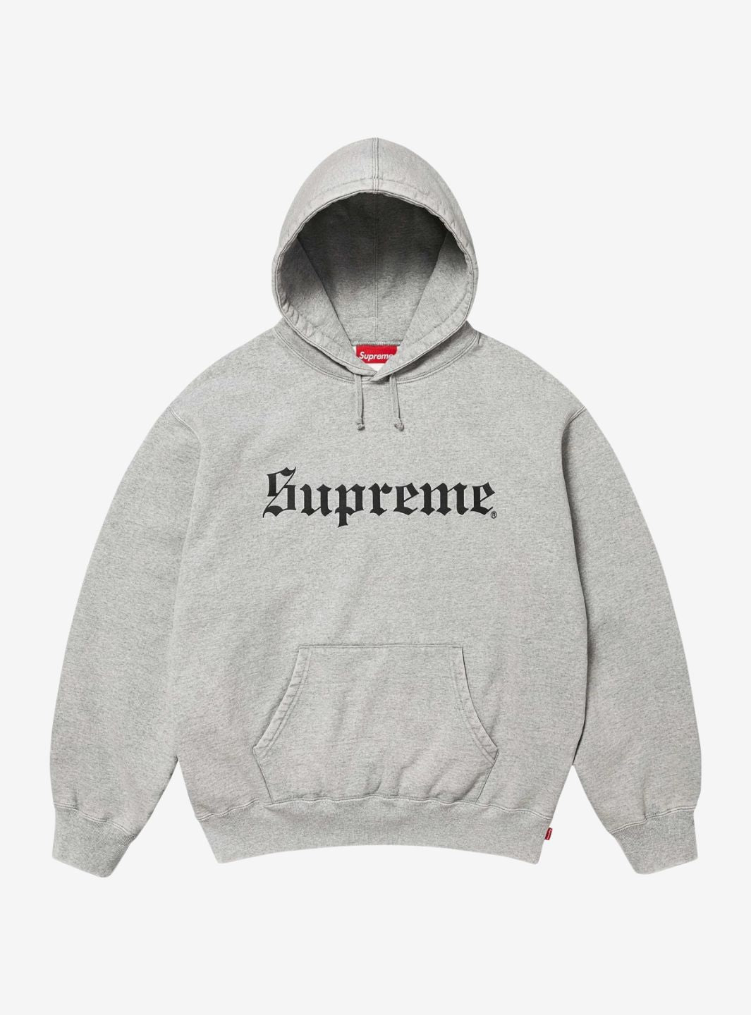 SUPREME WASHED OLD ENGLISH HOODED SWEATSHIRT GREY - View 1