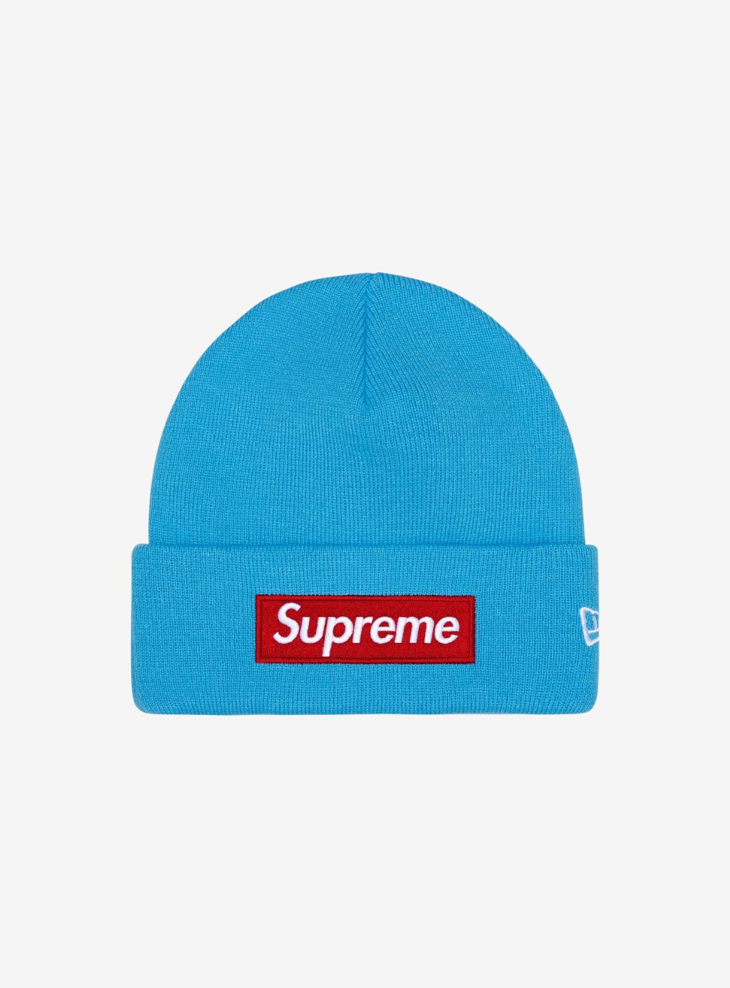 SUPREME NEW ERA BOX LOGO BEANIE CYAN (FW25) - View 1