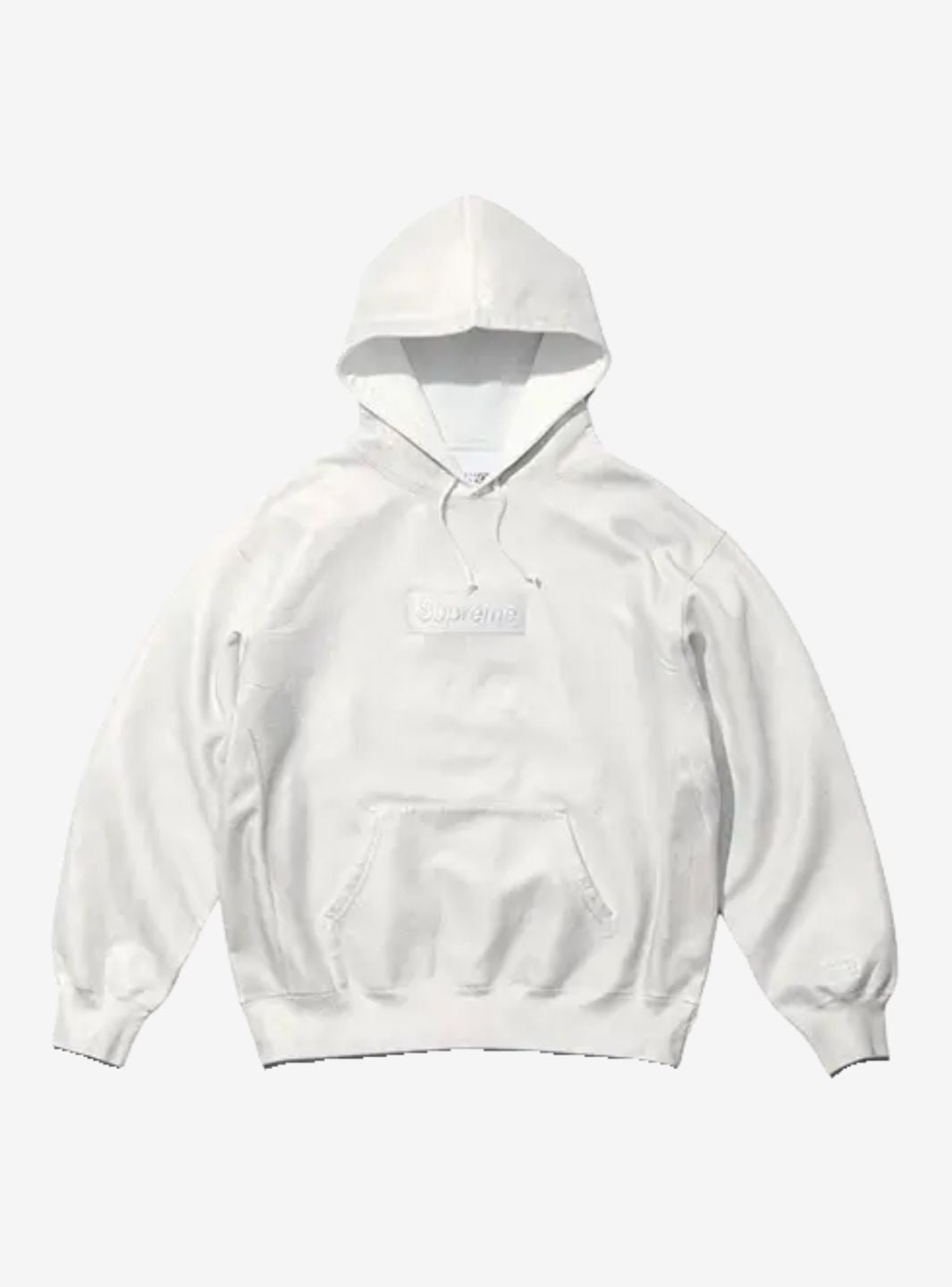 SUPREME MM6 MAISON MARGIELA FOIL BOX LOGO HOODED SWEATSHIRT WHITE - View 1