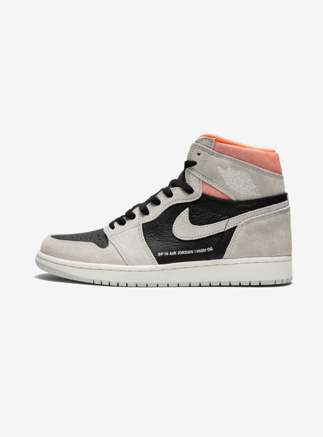 AIR JORDAN 1 RETRO HIGH NEUTRAL GREY HYPER CRIMSON - View 1