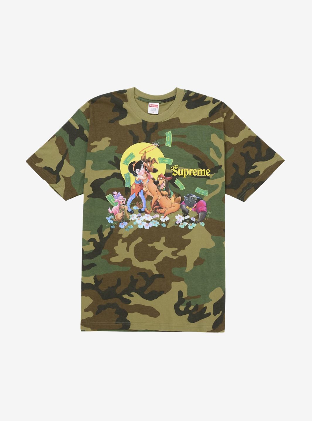SUPREME ALL DOGS GO TO HEAVEN T-SHIRT WOODLAND CAMO - View 1