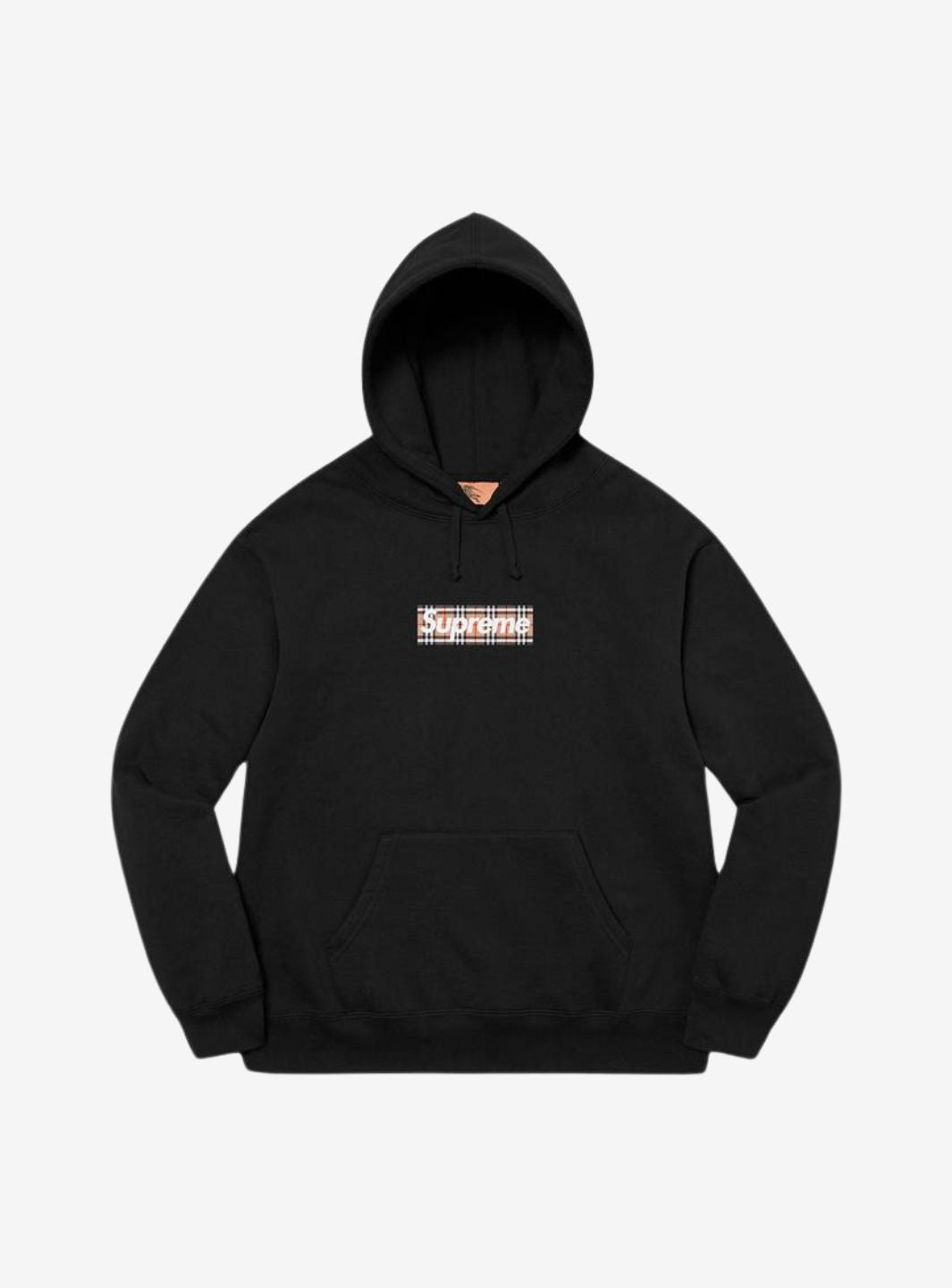 SUPREME BURBERRY BOX LOGO HOODED SWEATSHIRT BLACK - View 1