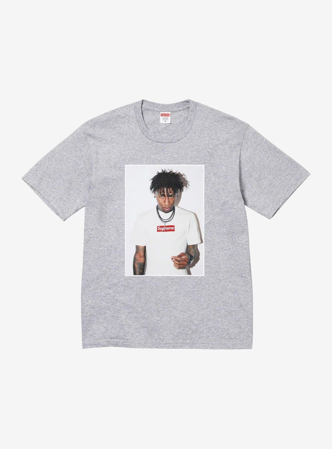 SUPREME NBA YOUNGBOY T-SHIRT HEATHER GREY - View 1