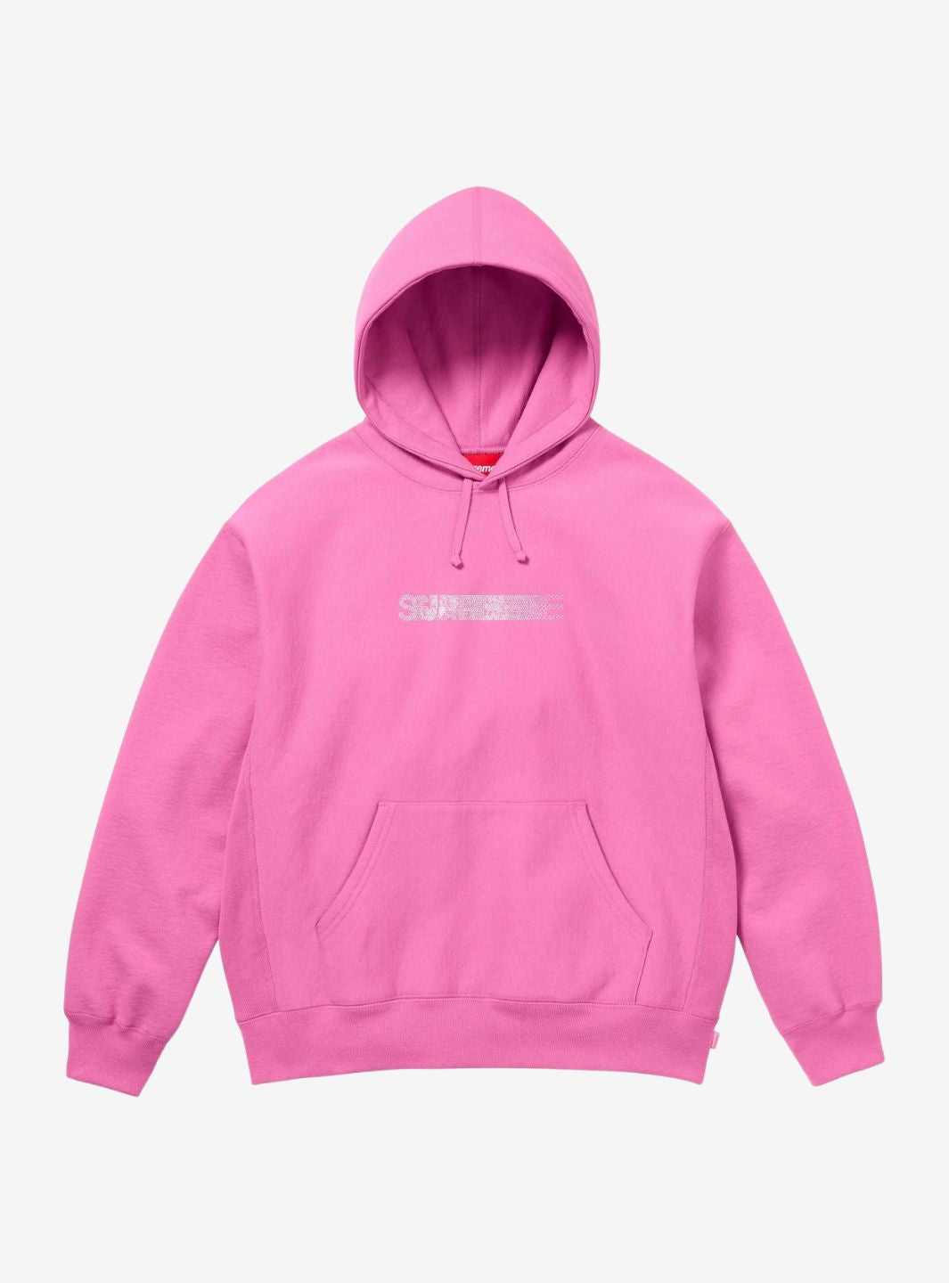 SUPREME SWAROVSKI MOTION LOGO HOODED SWEATSHIRT PINK - View 1