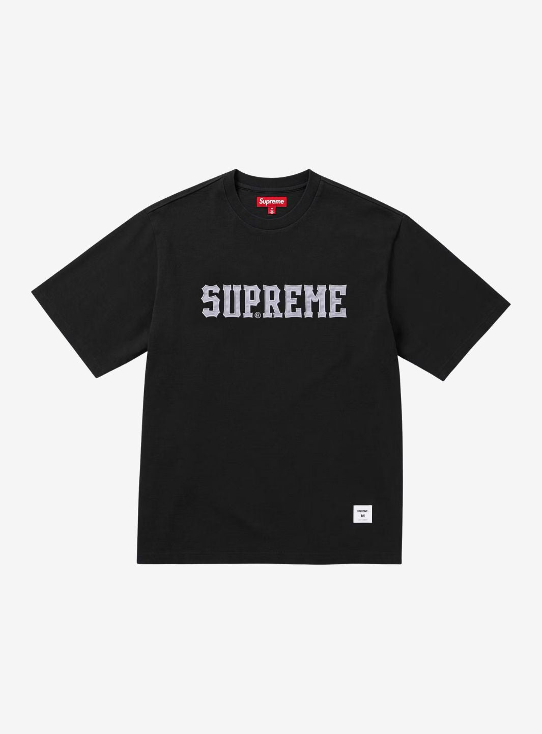 SUPREME TWILL APPLIQUE S/S TOP BLACK - View 1
