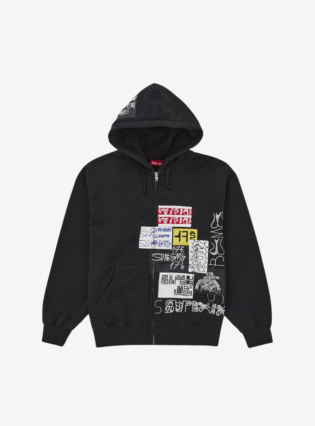 SUPREME 176 ZIP UP HOODED SWEATSHIRT BLACK - View 1