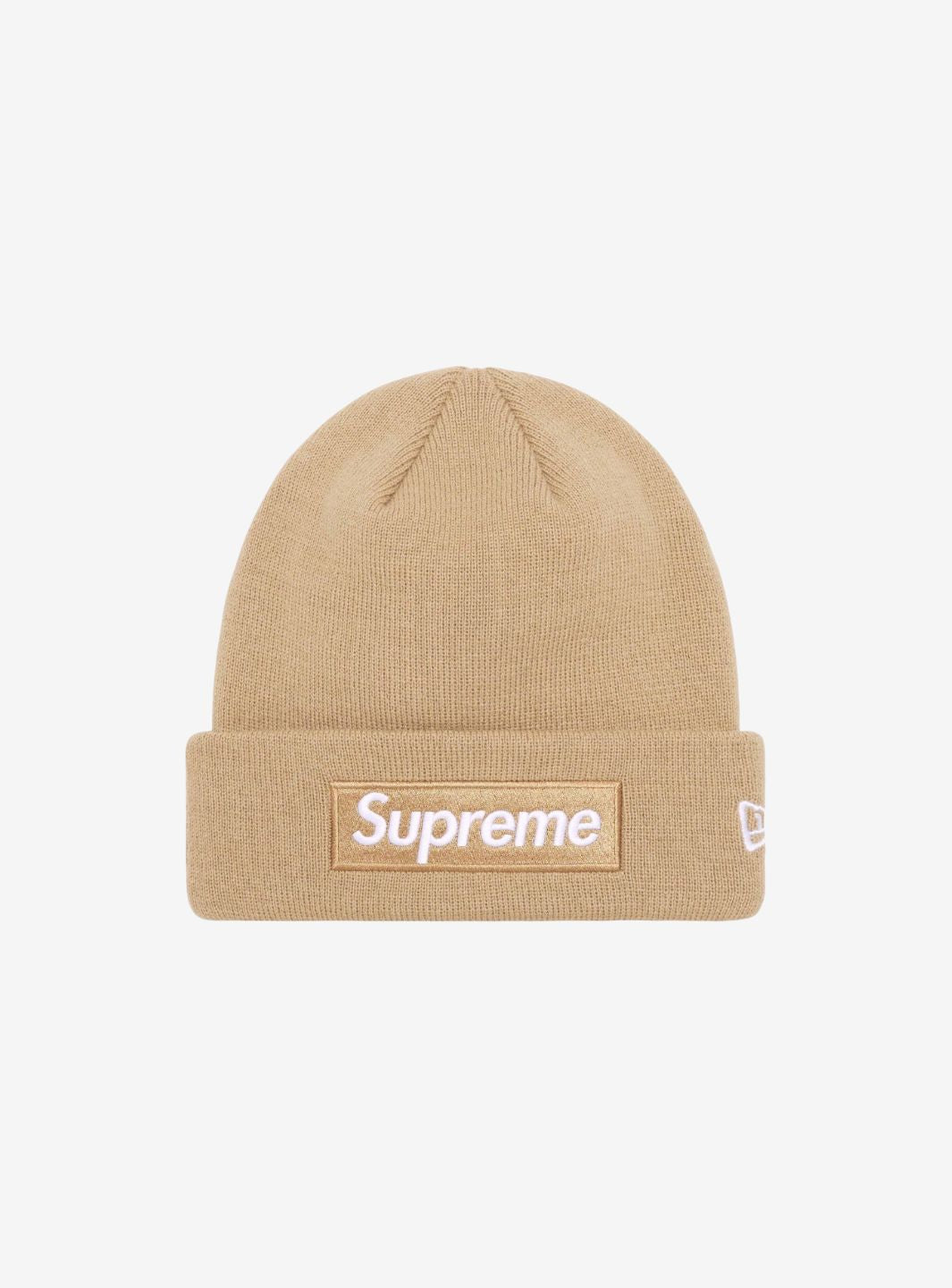 SUPREME NEW ERA BOX LOGO BEANIE DARK SAND (FW23) - View 1