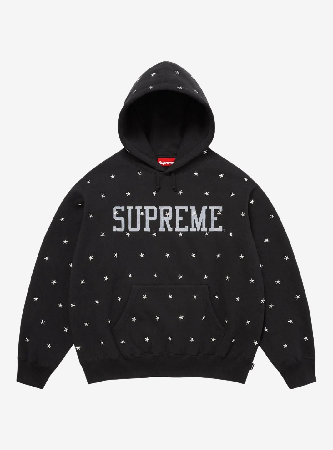 SUPREME STARS STUDDED HOODED SWEATSHIRT BLACK - View 1