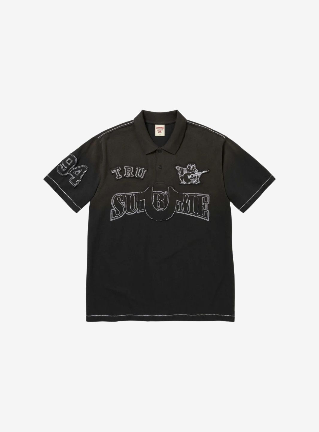 SUPREME TRUE RELIGION APPLIQUE POLO BLACK - View 1