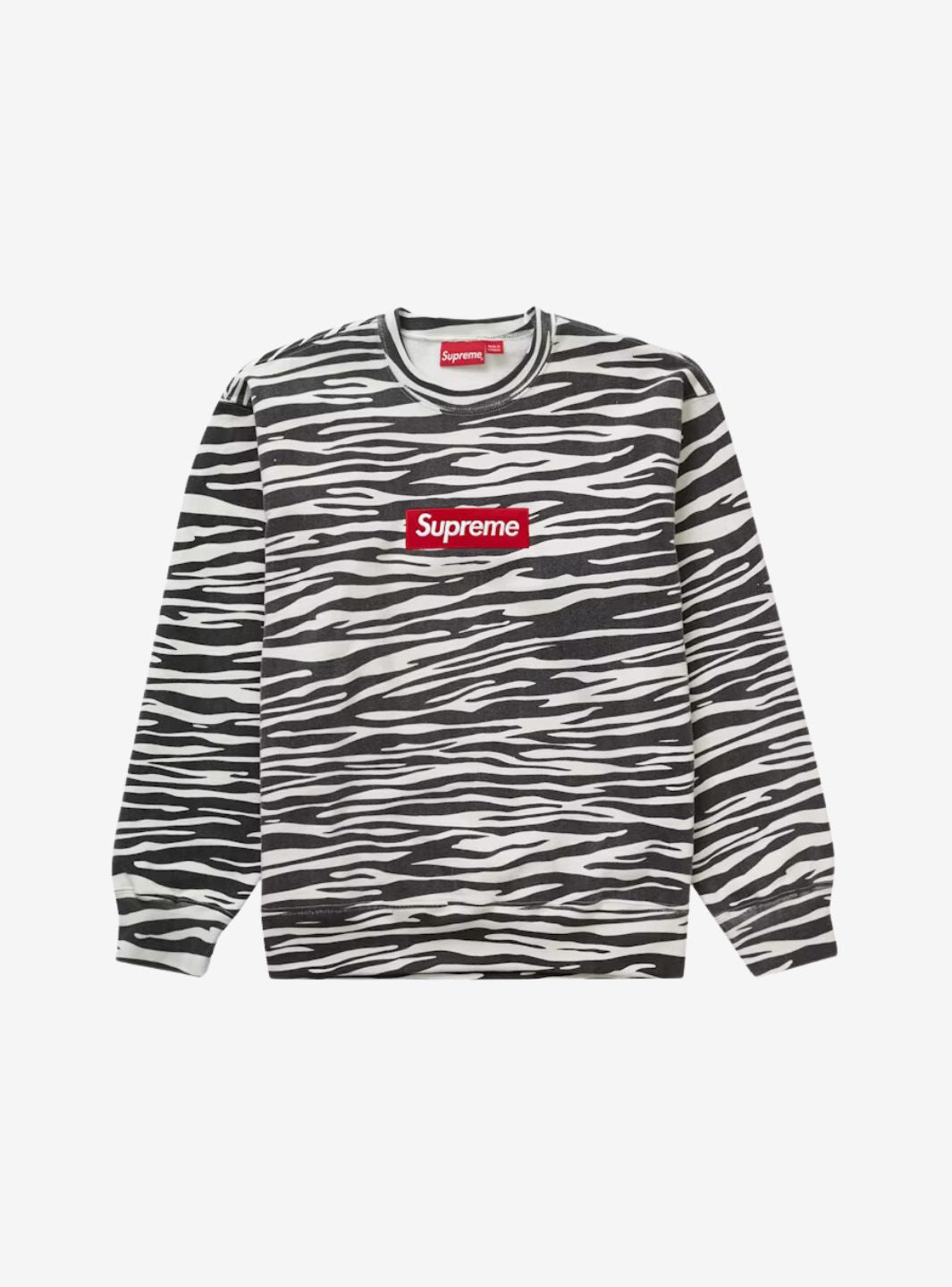 SUPREME BOX LOGO CREWNECK ZEBRA (FW22) - View 1