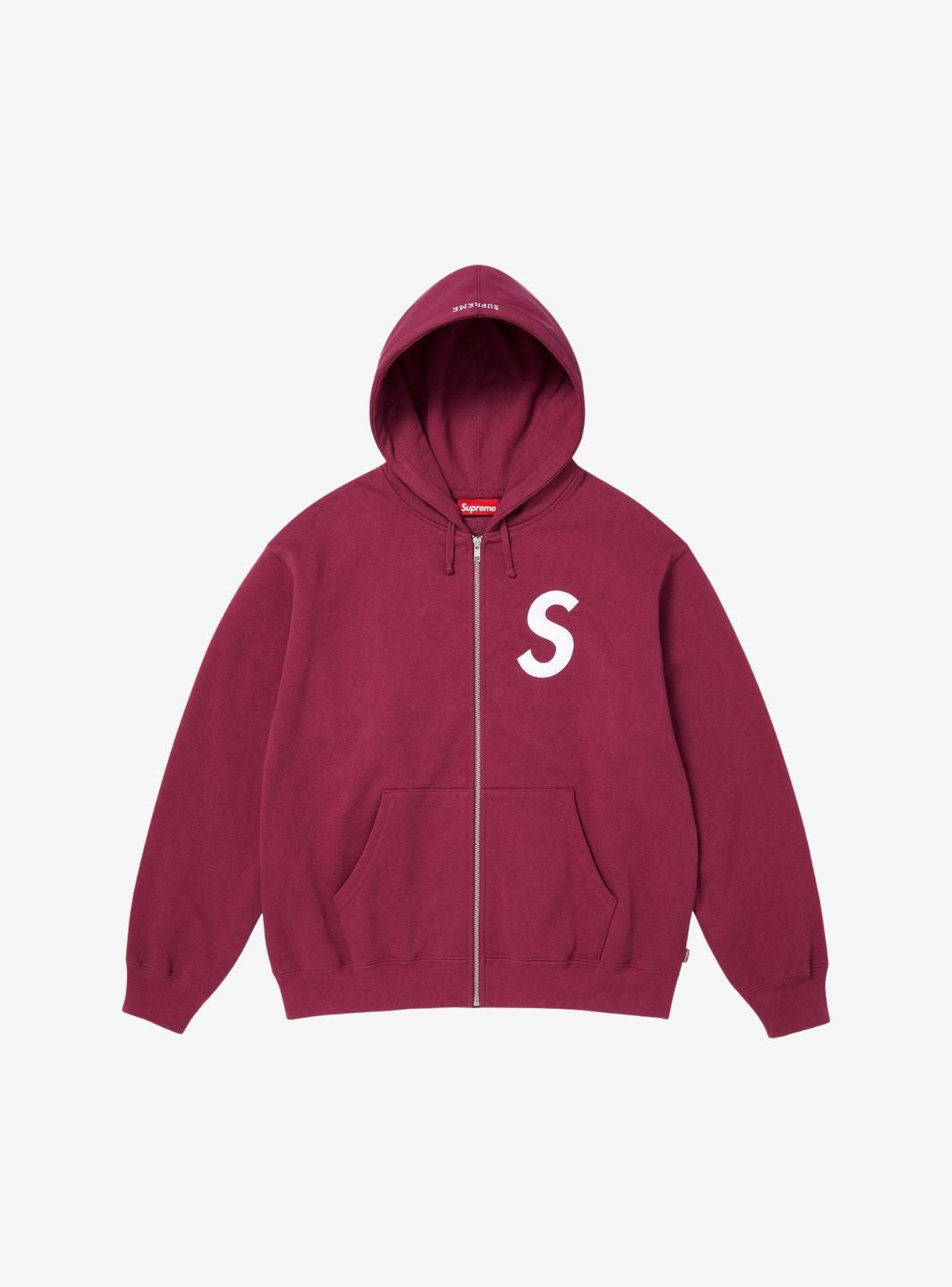 SUPREME S LOGO ZIP UP HOODED SWEATSHIRT RED (FW25) - View 1