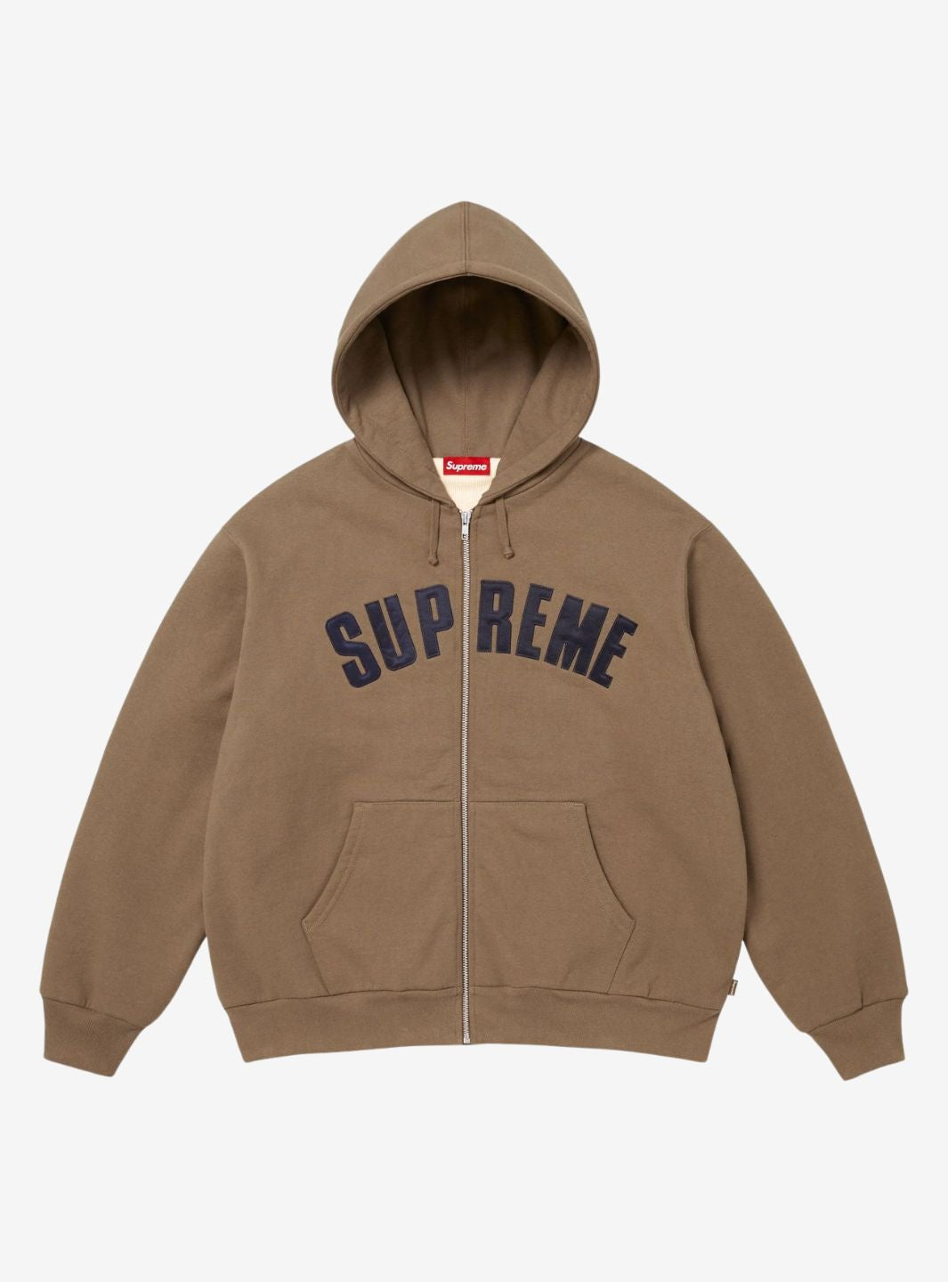 SUPREME ARC THERMAL LINED ZIP UP HOODED SWEATSHIRT BROWN - View 1