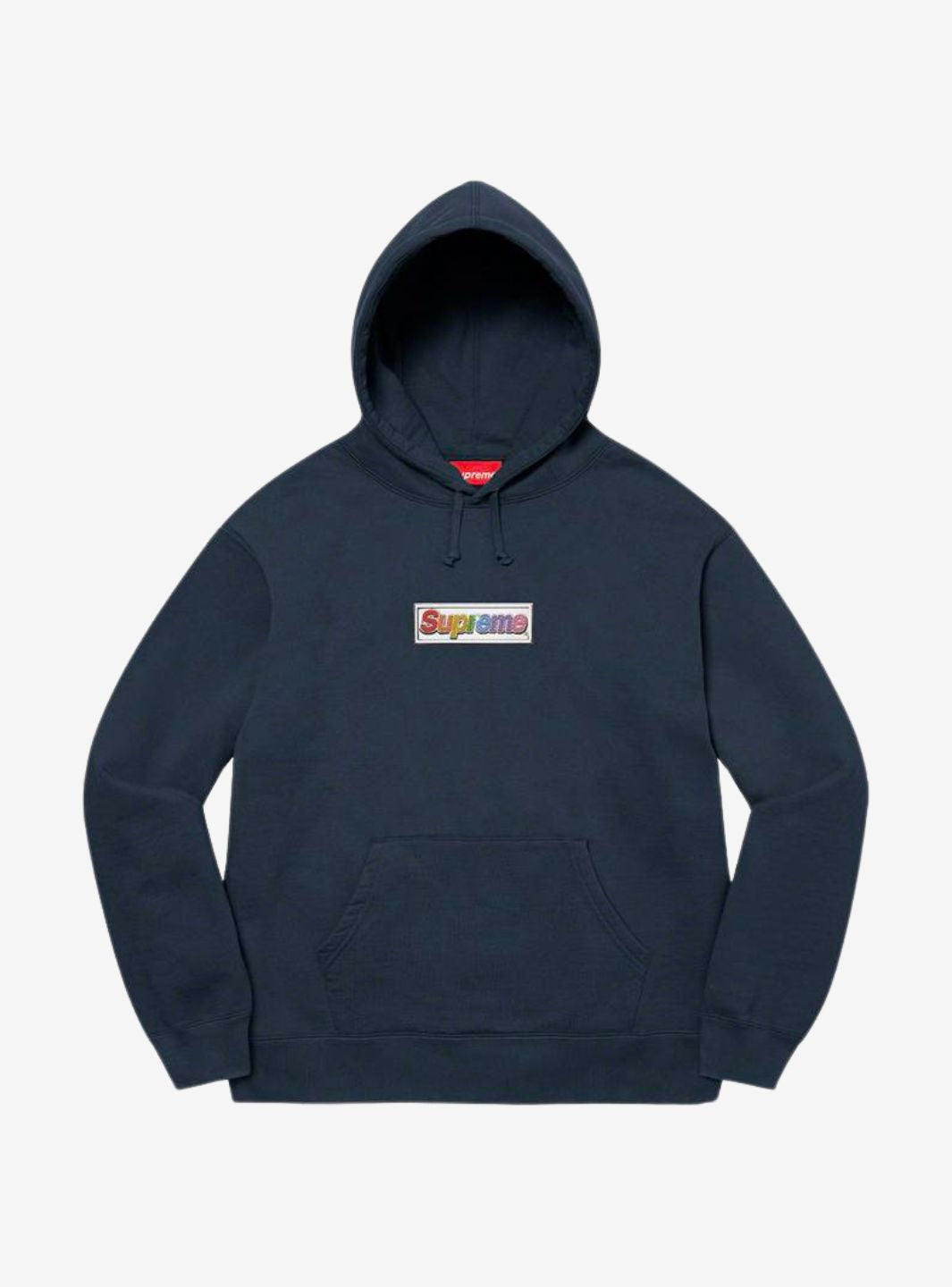 SUPREME BLING BOX LOGO HOODED SWEATSHIRT NAVY - View 1