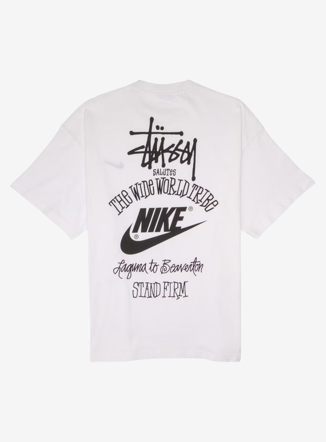 NIKE X STUSSY THE WIDE WORLD TRIBE T-SHIRT WHITE - View 1