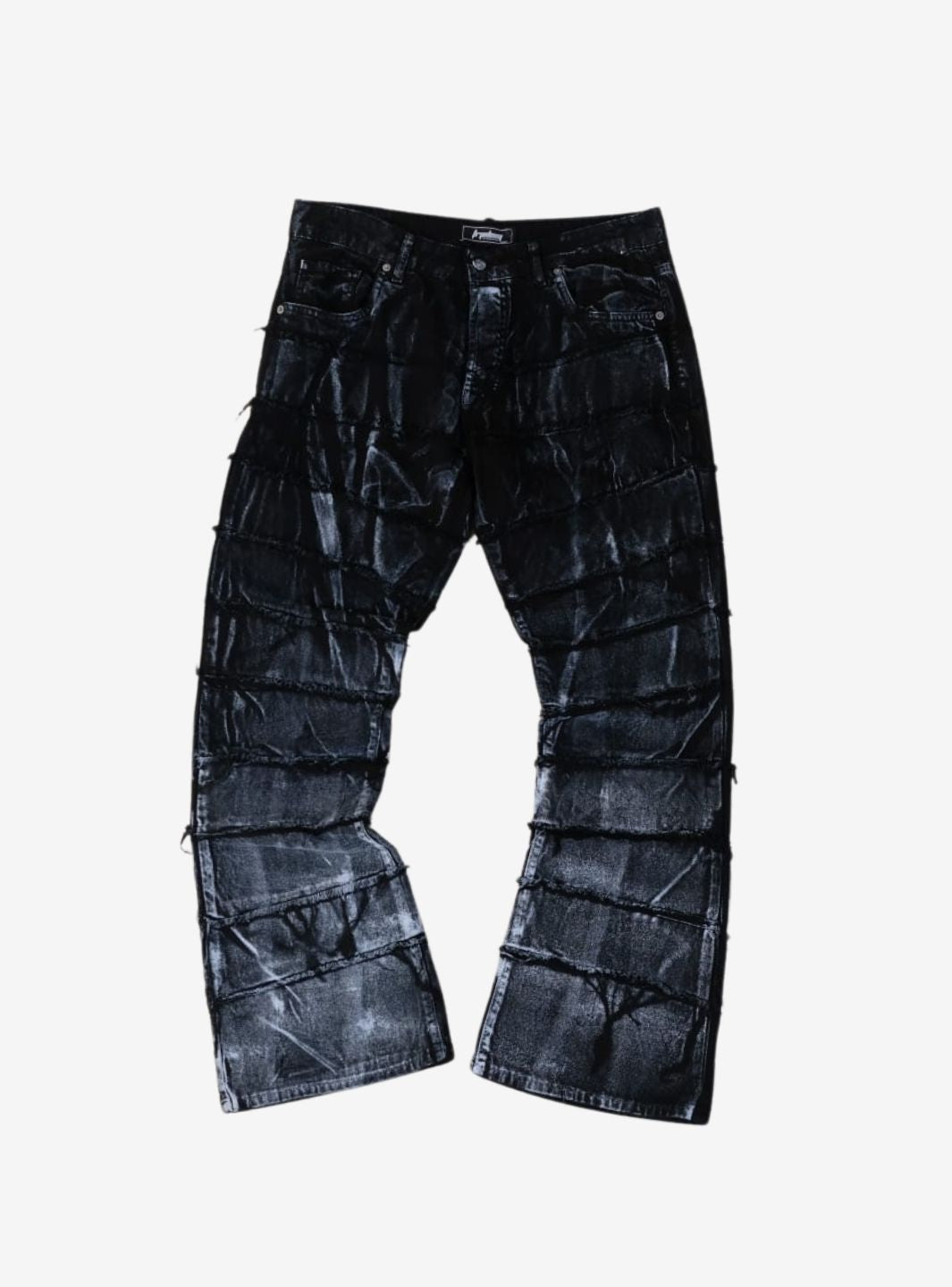 TRAP DENIM PAINTED RIPPED FLARE JEANS - View 1