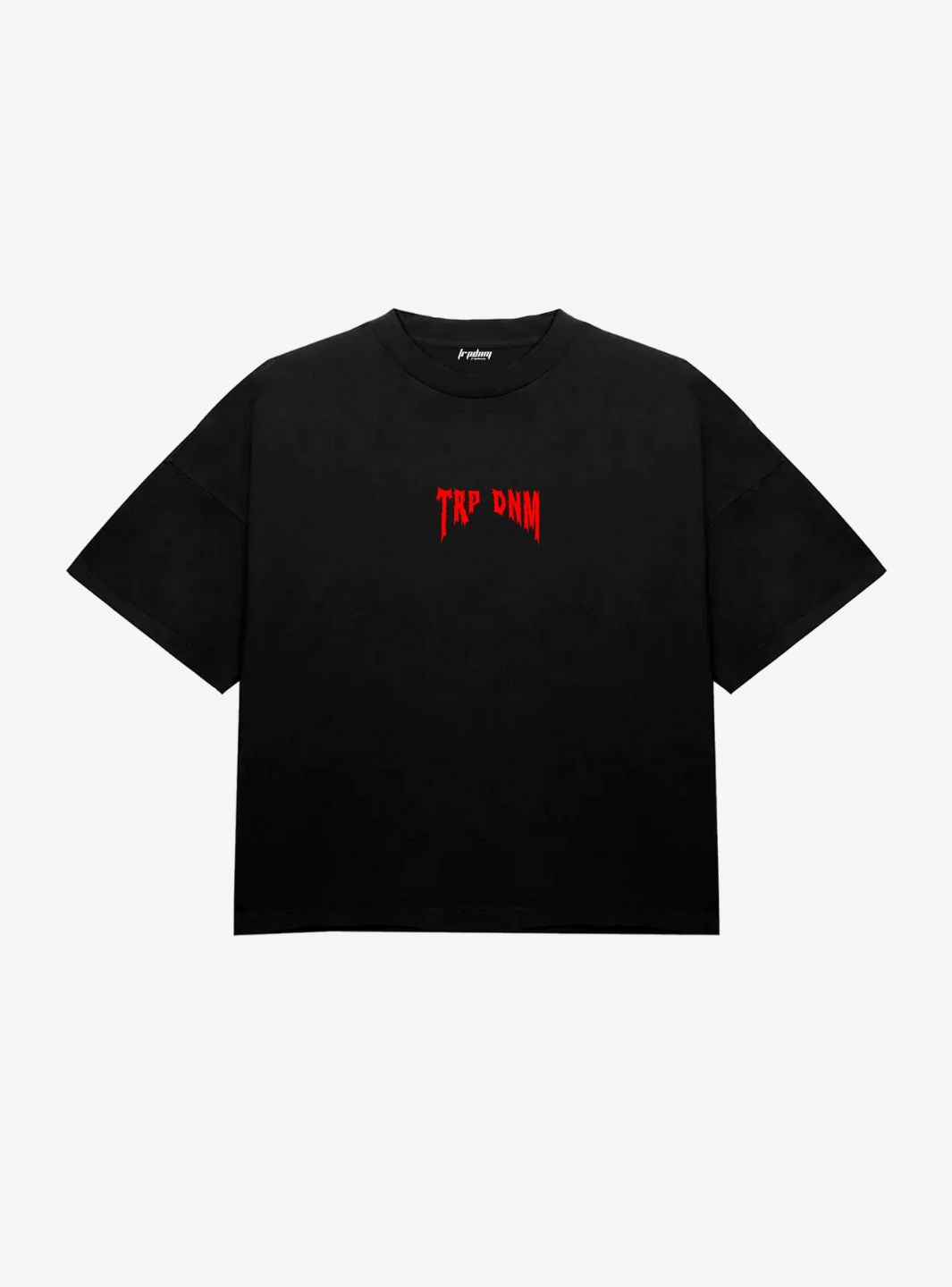 TRAP DENIM RED PUNK PRINT BOXY FIT COTTON T-SHIRT - View 1