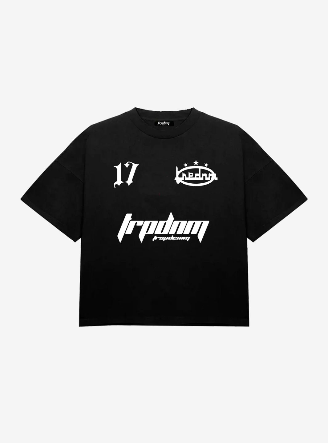 TRAP DENIM FOOTBALL T-SHIRT BLACK - View 1