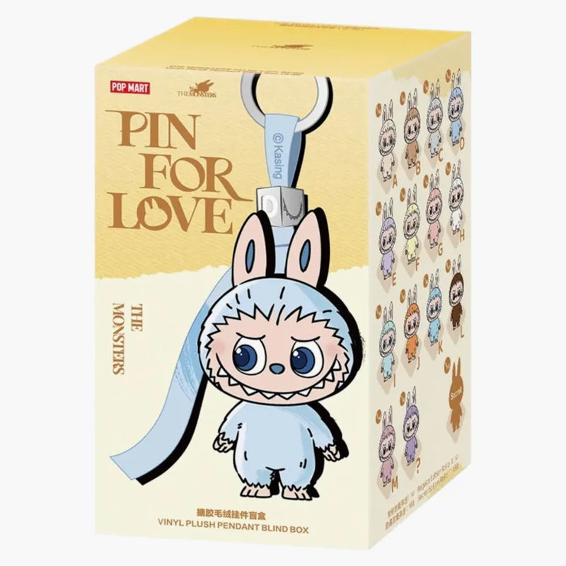 POP MART LABUBU THE MONSTERS PIN FOR LOVE SERIES VINYL PLUSH PENDANT (A-M) SINGLE BLIND BOX - View 1