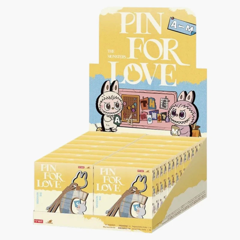POP MART LABUBU THE MONSTERS PIN FOR LOVE SERIES LETTER PENDANT (A-M) SEALED CASE (14 BLIND BOX) - View 1
