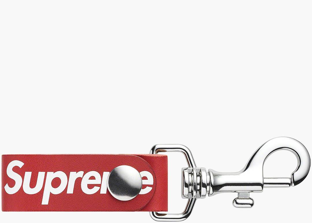 SUPREME LEATHER KEY LOOP RED - View 1